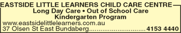 Eastside Little Learners Child Care Centre - Gold Coast Child Care 1